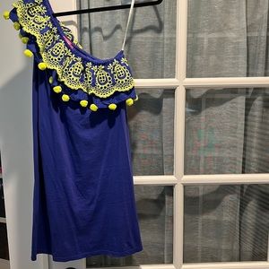 Lilly Pulitzer one shoulder Pom Dress